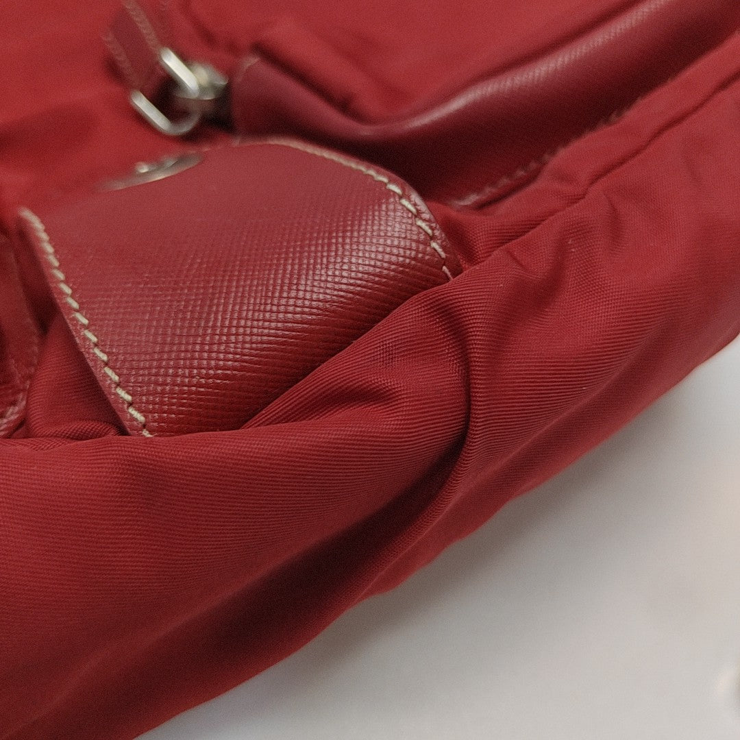 Nylon Shoulder Bag Red