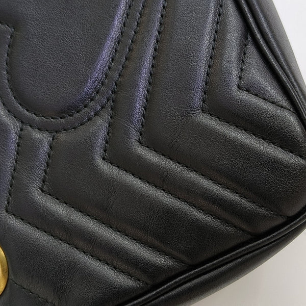 GG Marmont Small Quilted Calfskin Black