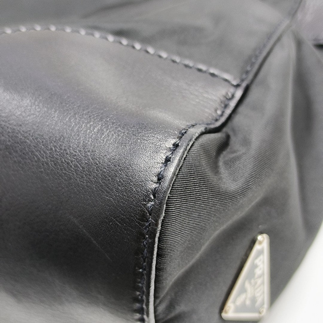 Nylon Top Handle Bag Black