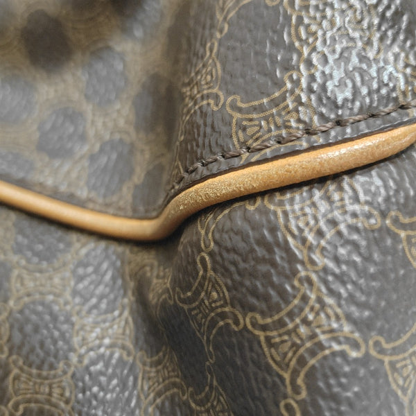 Coated Canvas Top Handle Bag Brown