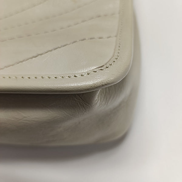 NIKI Small Chevron Calfskin White