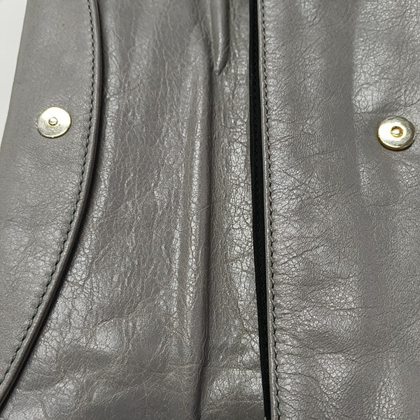 Classic Metallic Edge City Small Calfskin Gray