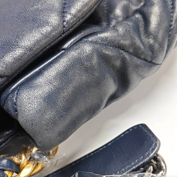 CHANEL 19 Large Quilted Lambskin Blue