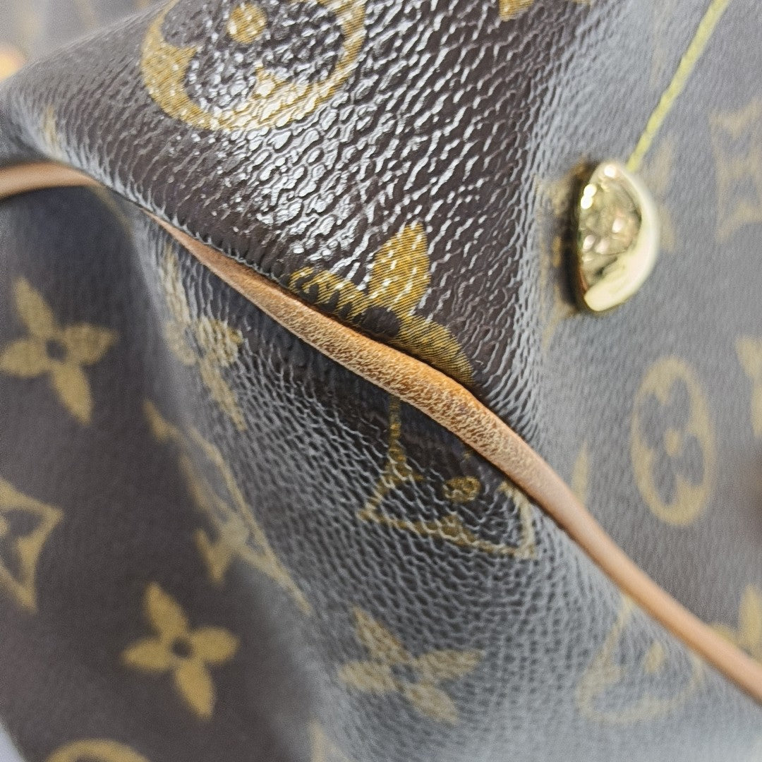Monogram Coated Canvas Top Handle Bag Brown