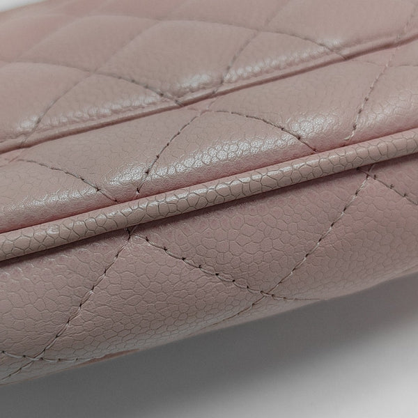 Quilted Grained Calfskin Top Handle Bag Pink