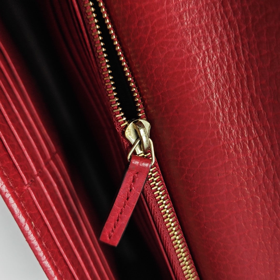 Interlocking G Small Calfskin Red