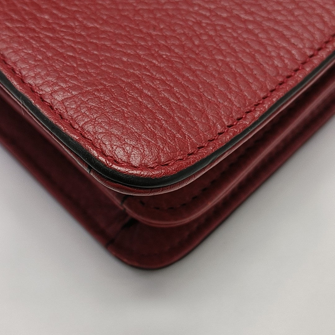 Interlocking G Small Calfskin Red