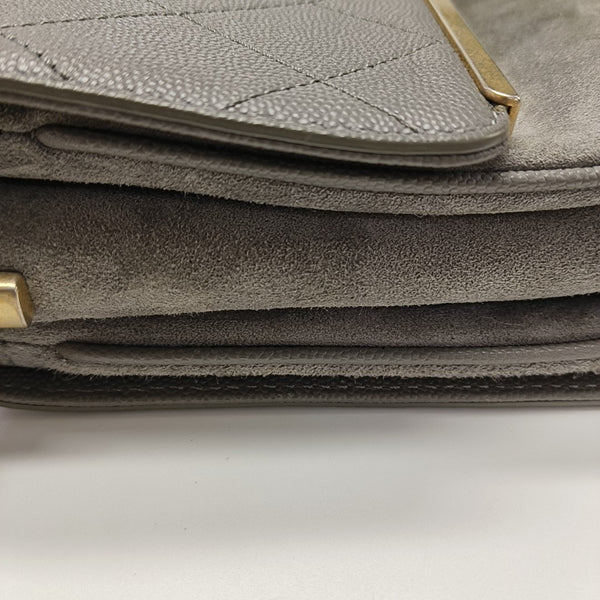 Quilted Grained Calfskin Gray