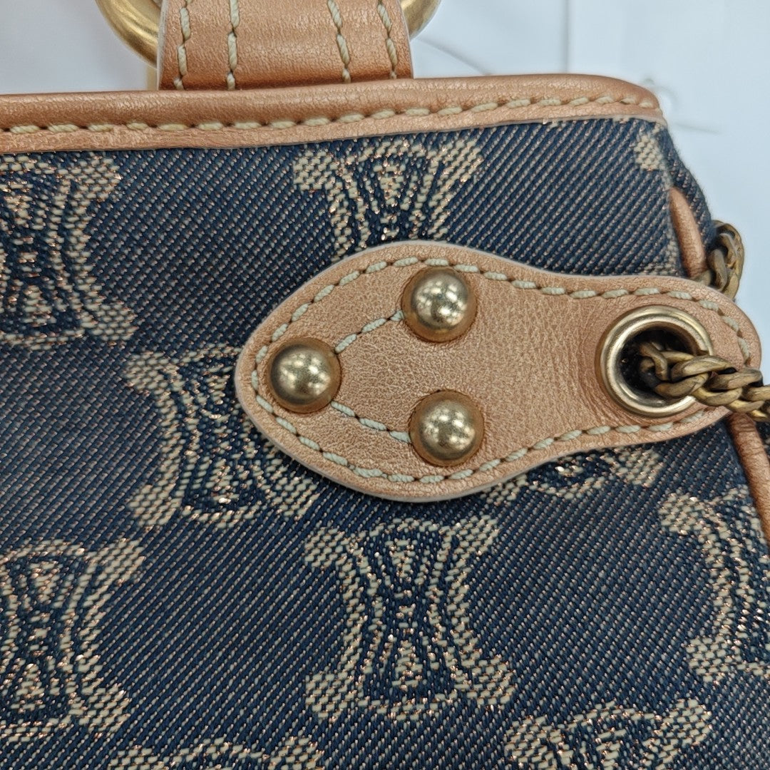 Canvas Top Handle Bag Blue