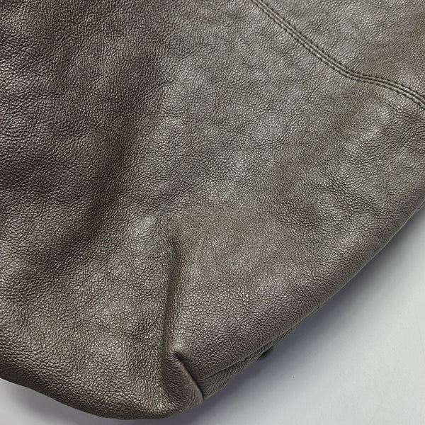 Quilted Calfskin Tote Bag Gray