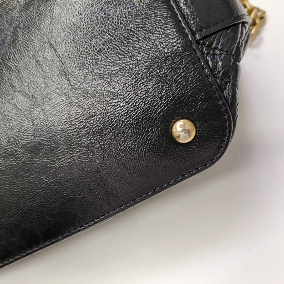 Quilted Calfskin Shoulder Bag Black