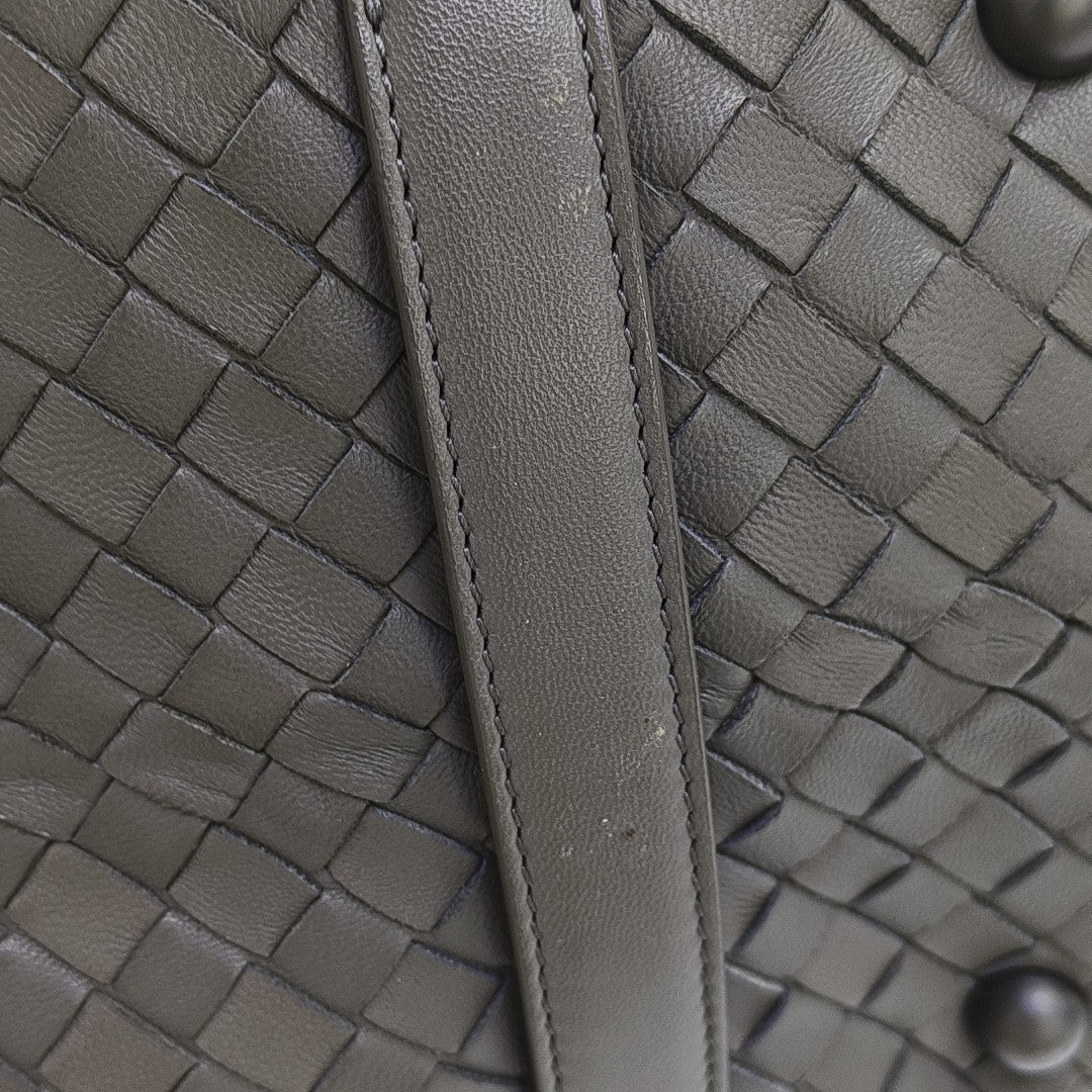 Lambskin Top Handle Bag Gray