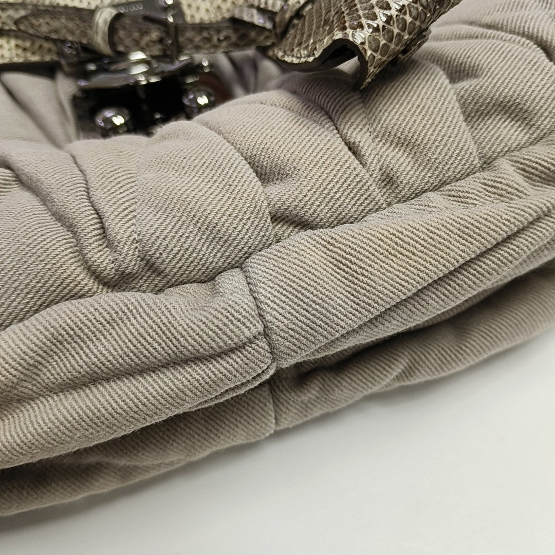 Quilted Fabric Shoulder Bag Gray