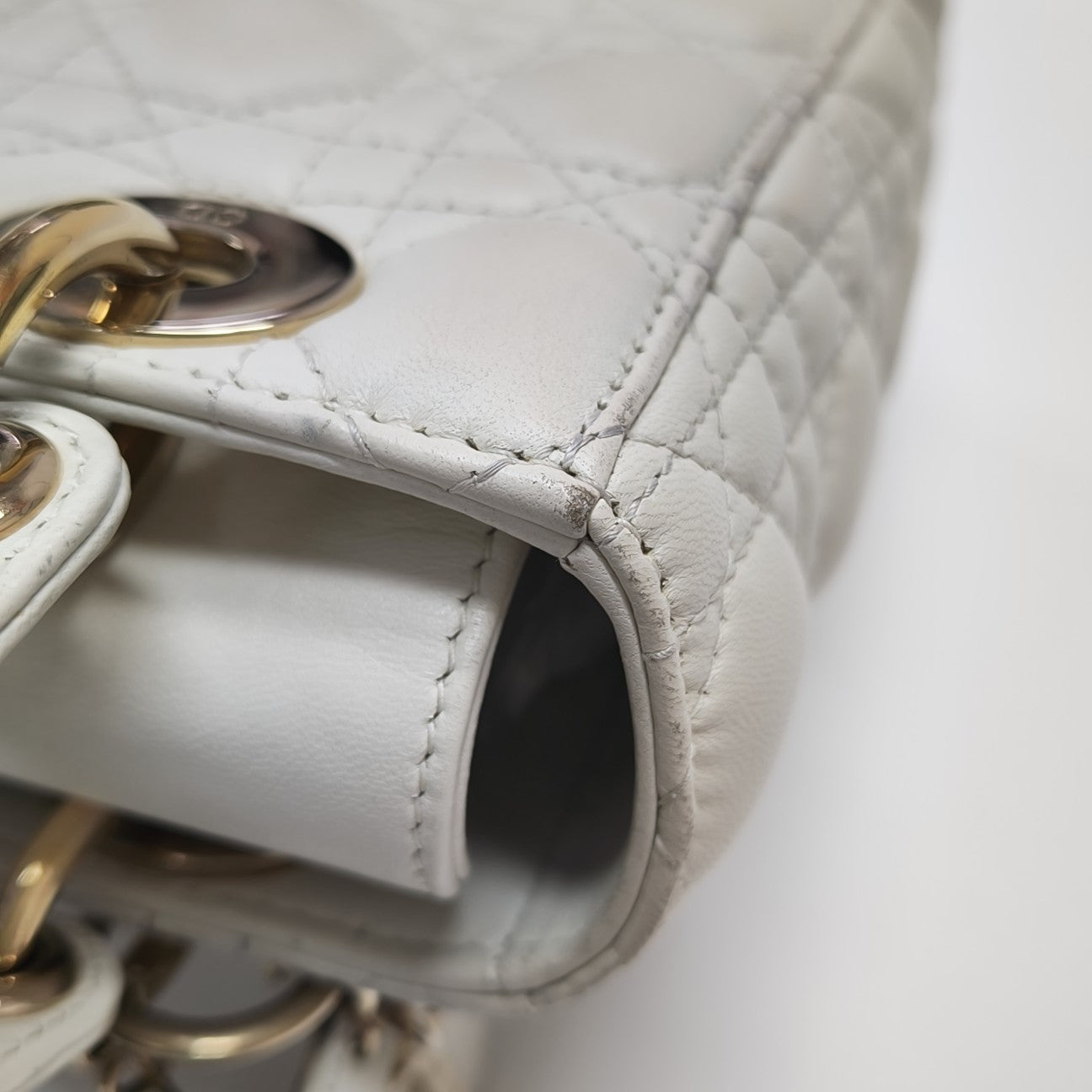 Lady Dior Small Cannage Lambskin White