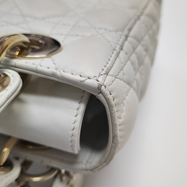 Lady Dior Small Cannage Lambskin White