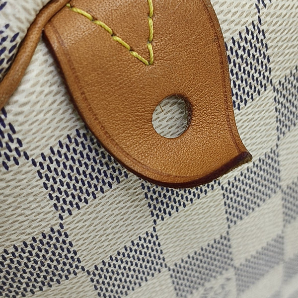 SPEEDY 25 Damier Azur Coated Canvas White