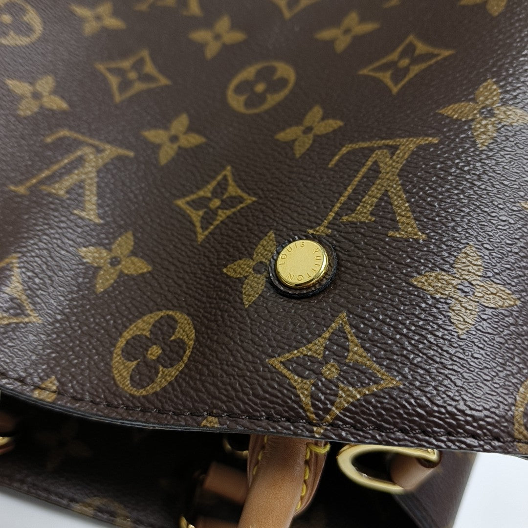 MONTAIGNE MM Monogram Coated Canvas Brown