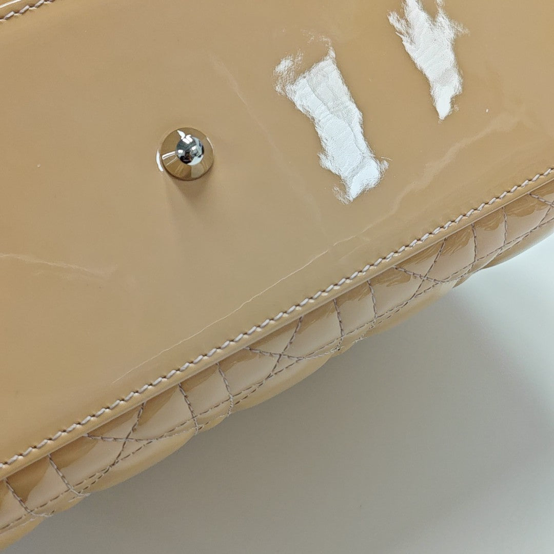 Lady Dior Large Cannage Patent Leather Pink