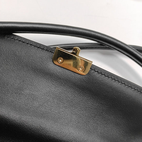 Calfskin Top Handle Bag Black