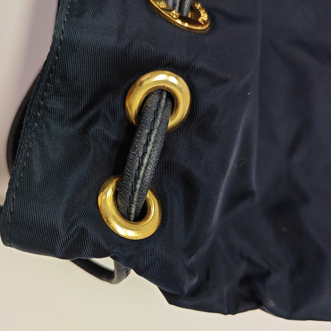 Nylon Bucket Bag Blue