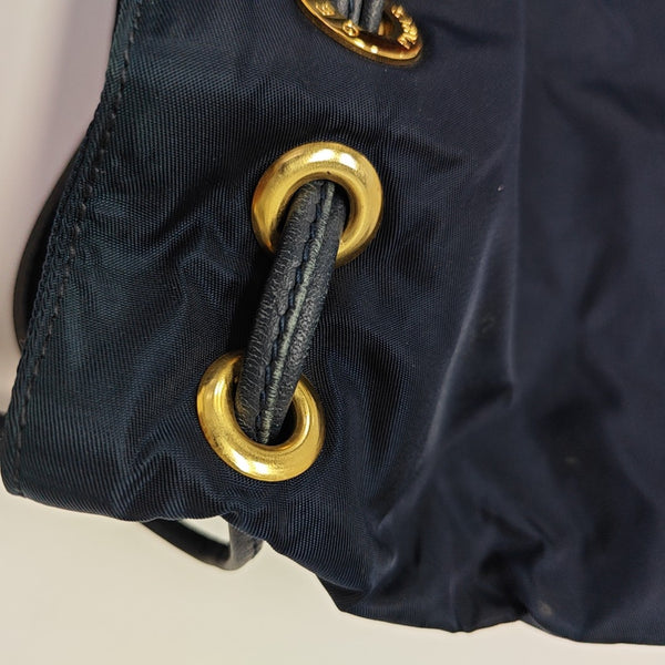 Nylon Bucket Bag Blue
