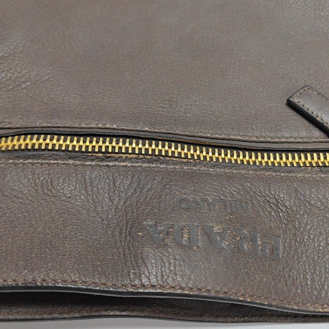 Calfskin Crossbody Bag Brown