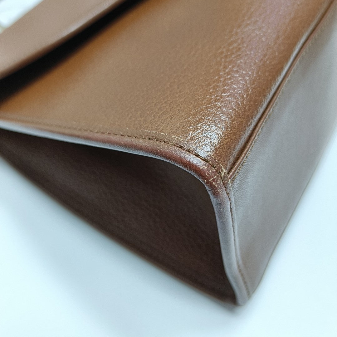 Calfskin Shoulder Bag Brown