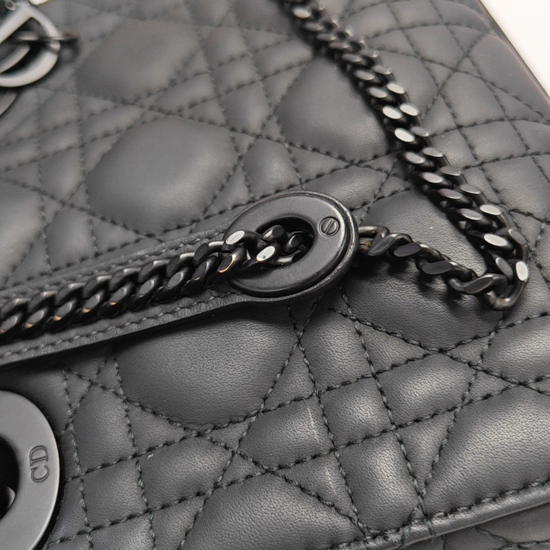 Lady Dior Mini Cannage Calfskin Black