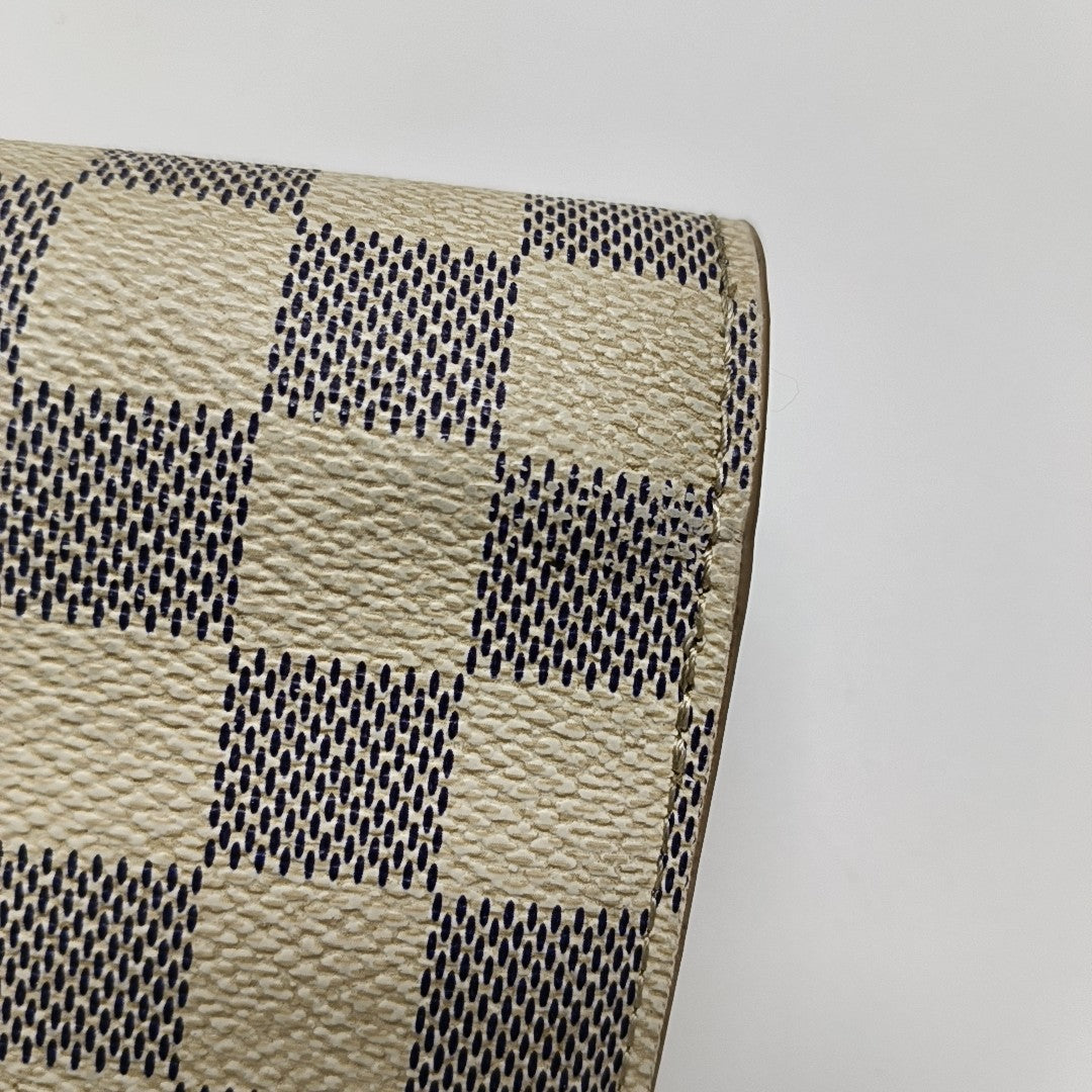 PORTE MONNAIE Damier Azur Coated Canvas White Wallet