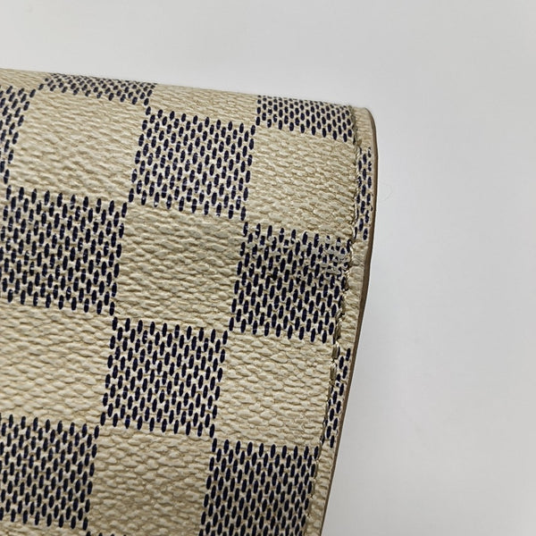 PORTE MONNAIE Damier Azur Coated Canvas White Wallet