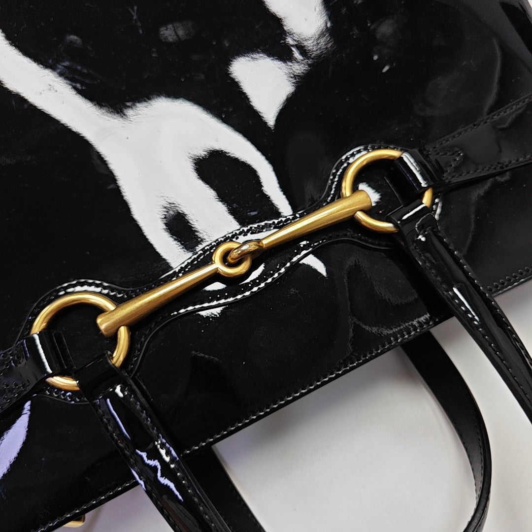 Horsebit 1955 Medium Patent Leather Black