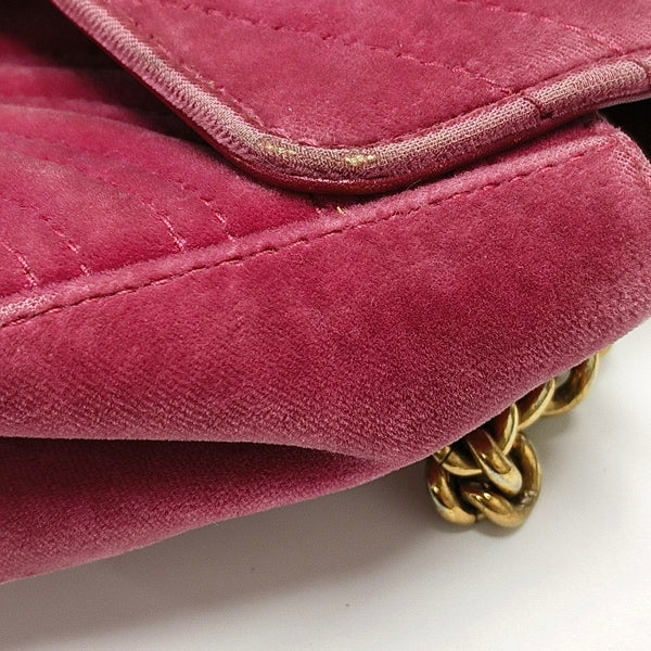 GG Marmont Small Quilted Velvet Red