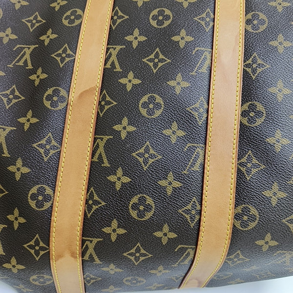 KEEPALL 45 Monogram Coated Canvas Brown