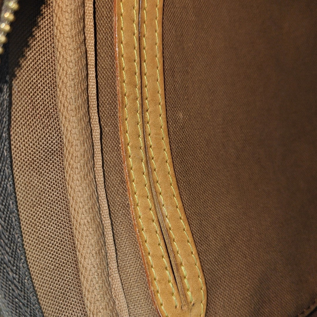 MONTORGUEI PM Monogram Coated Canvas Brown