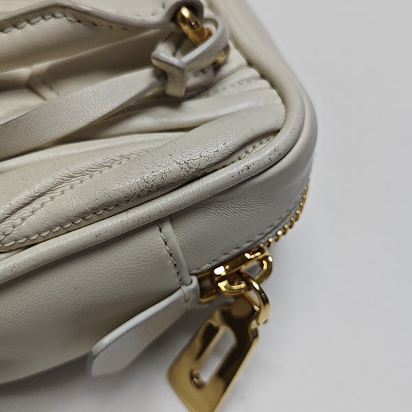 Arcadie Matelassé Mini Quilted Lambskin White