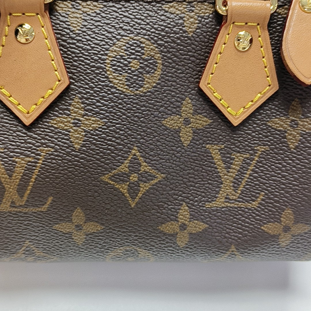 SPEEDY Nano Monogram Coated Canvas Brown
