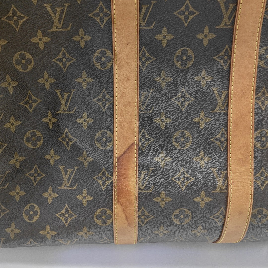 KEEPALL 45 Monogram Coated Canvas Brown