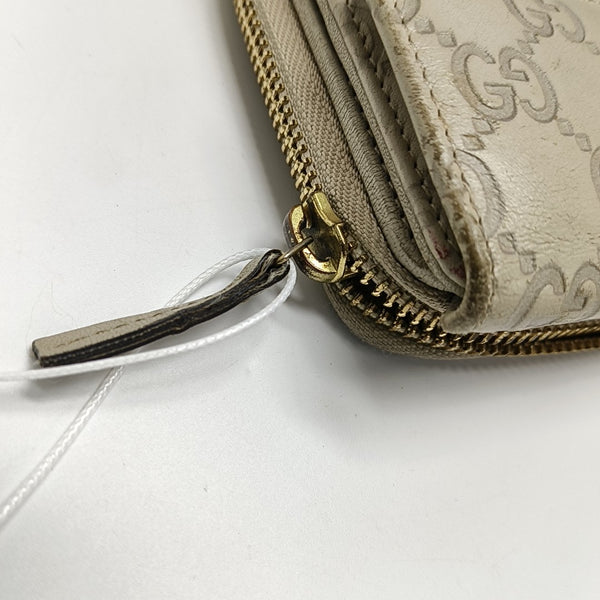Monogram Leather Wallet Beige