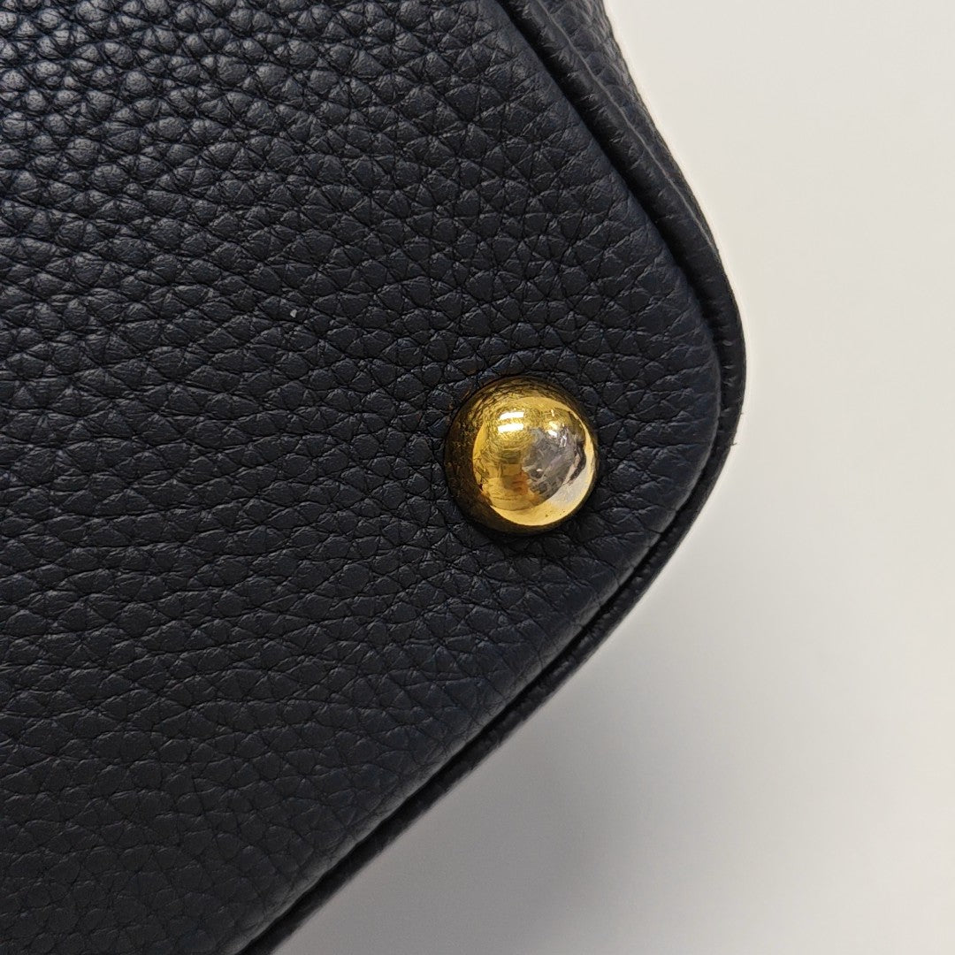 Calfskin Top Handle Bag Blue