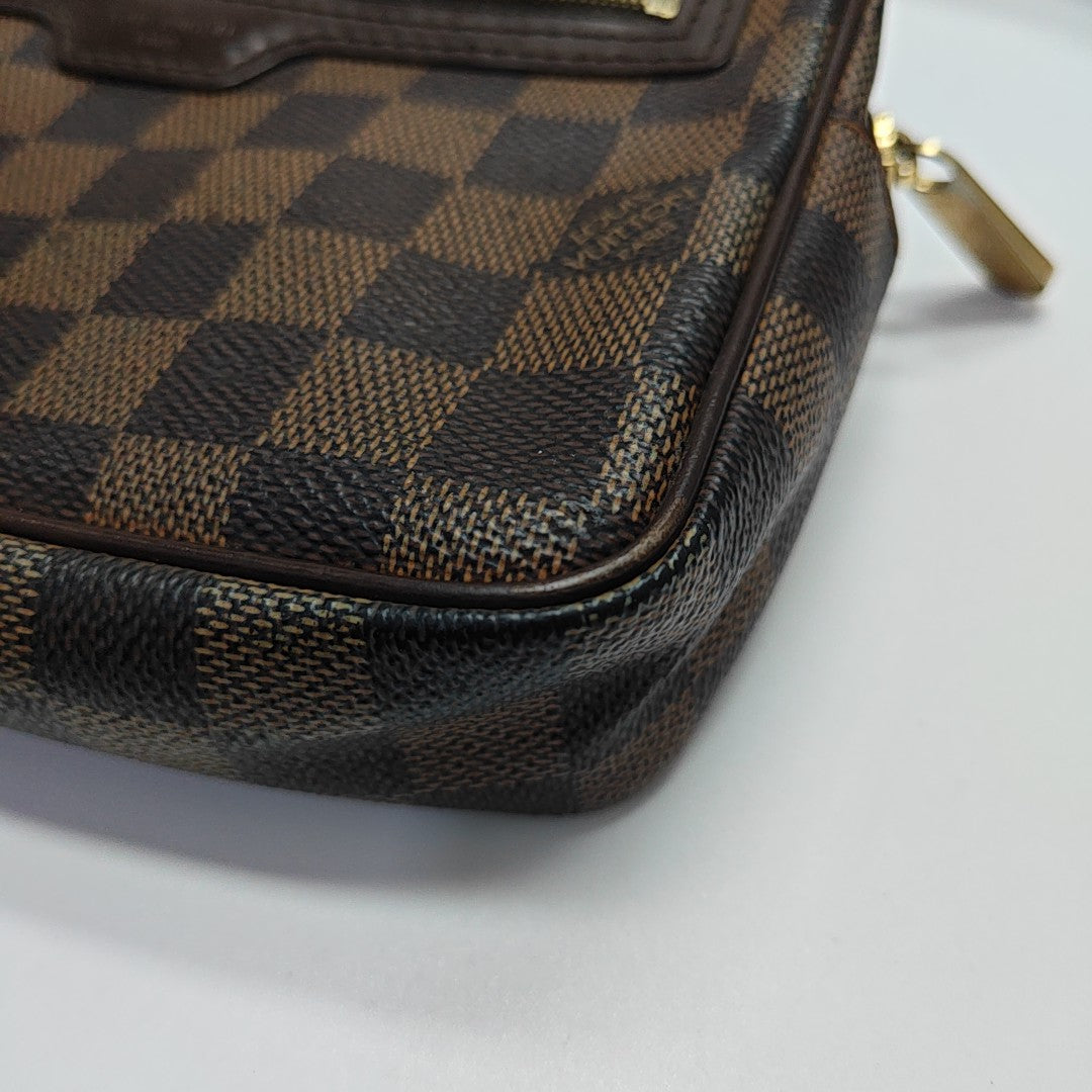 MACAO Damier Ebene Coated Canvas Brown