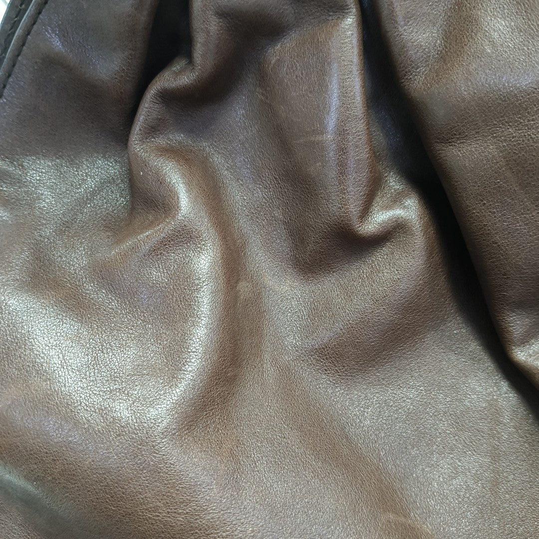 Calfskin Top Handle Bag Brown
