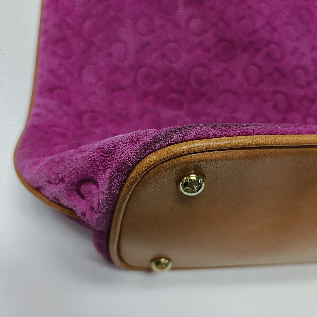 Suede Top Handle Bag Pink