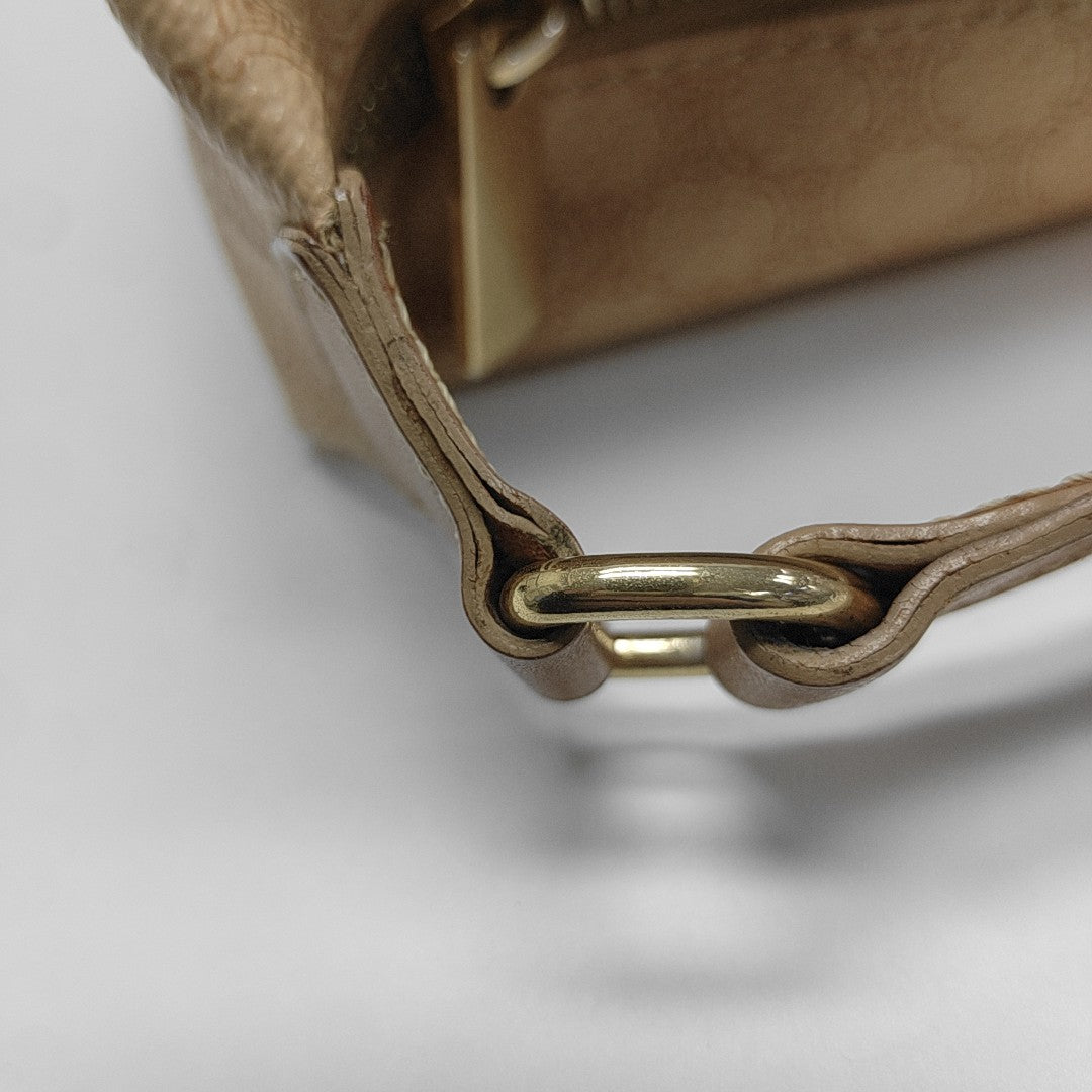 Coated Canvas Top Handle Bag Brown
