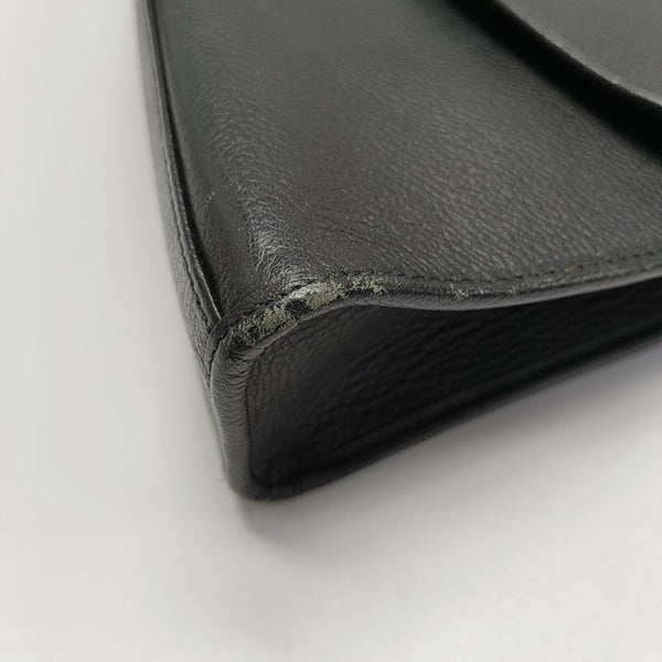 Leather Top Handle Bag Black