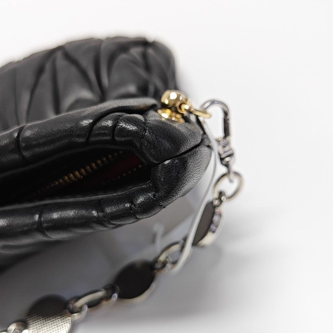 Quilted Lambskin Shoulder Bag Black
