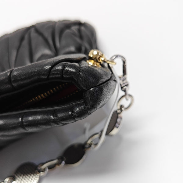 Quilted Lambskin Shoulder Bag Black