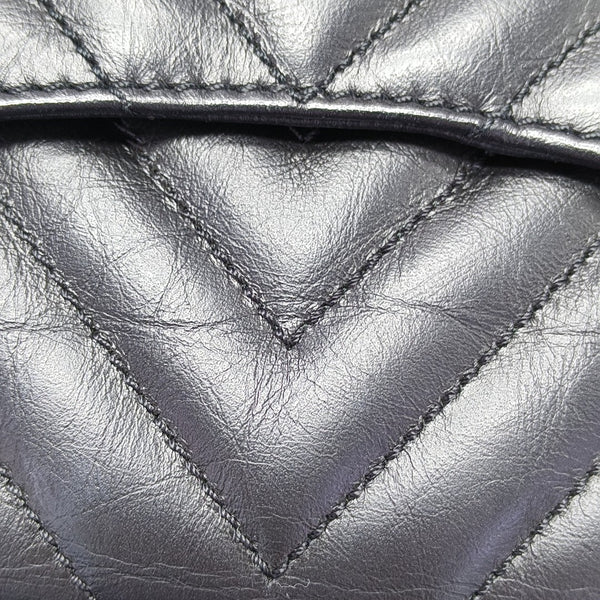 2.55 224 (mini) Chevron Calfskin Black