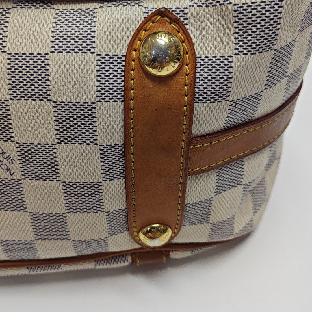 STRESA Damier Azur Coated Canvas White