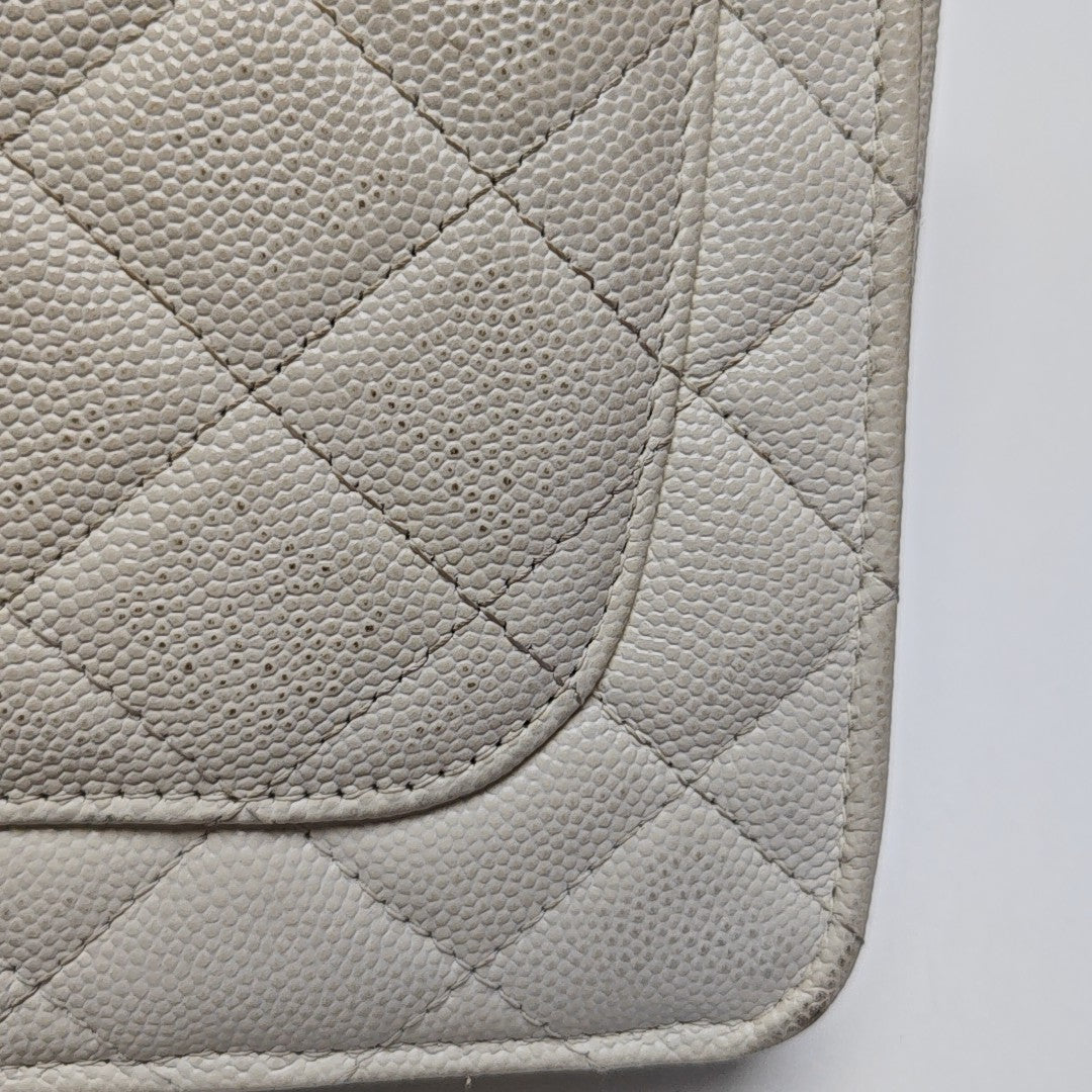 WOC Quilted Grained Calfskin White