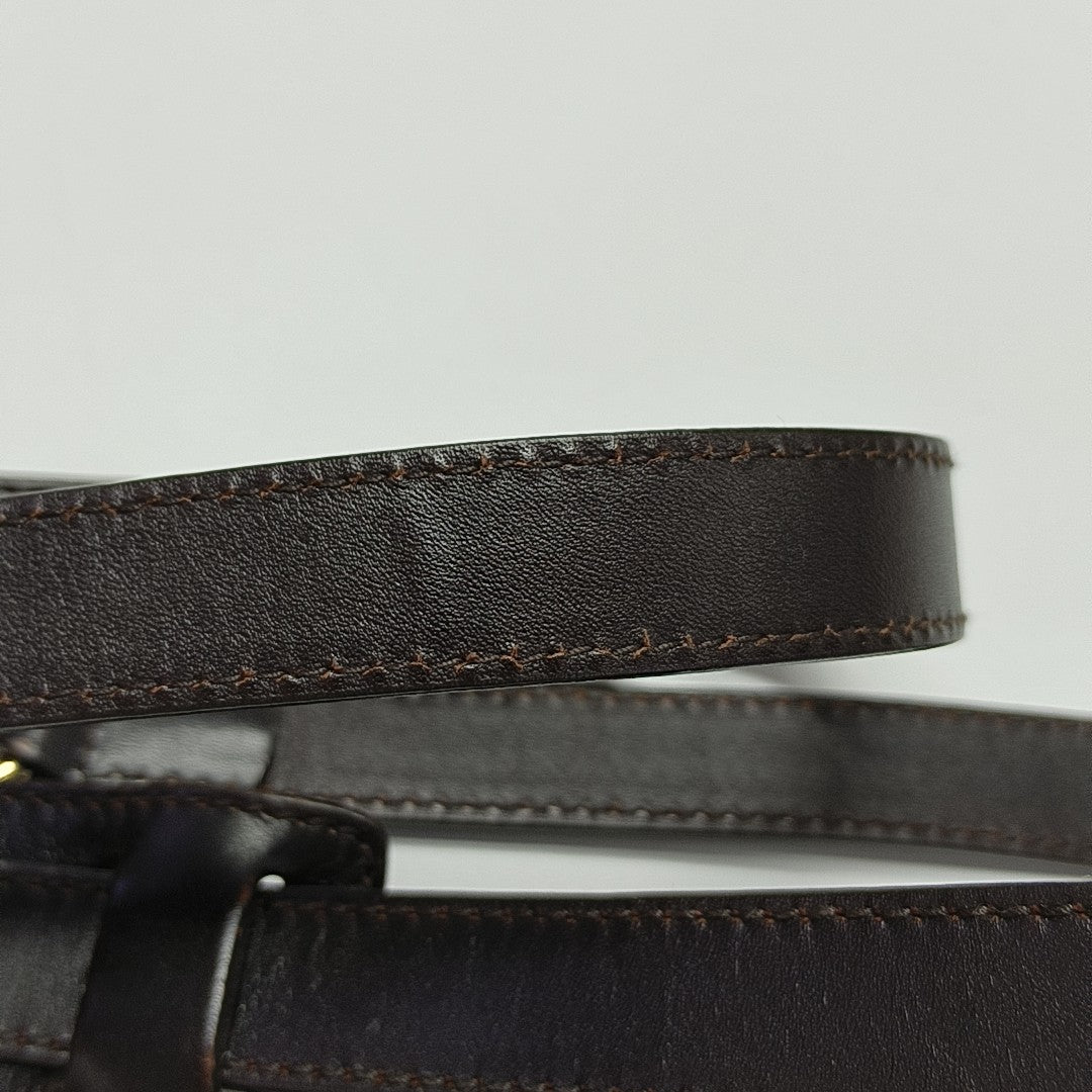 Coated Canvas Shoulder Bag Brown